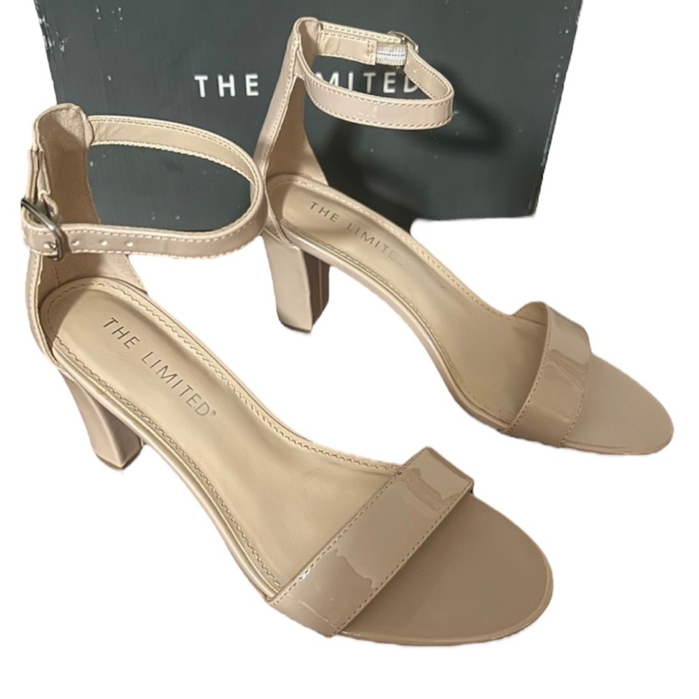 The Limited Natural Quinta Heels Women’s Ankle Strap Open Toe, Size 6.5